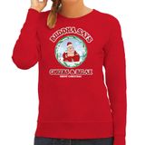 Bellatio Decorations foute Kersttrui/sweater voor dames - buddha says cheers & relax - rood - wijn XL