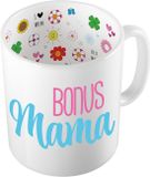 Bellatio Decorations Cadeau koffie/thee mok voor mama - blauw - bonus mama - Moederdag