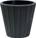 Prosperplast Plantenpot/bloempot Wood Style - buiten/binnen - kunststof - antraciet - D35 x H32 cm - met binnenpot
