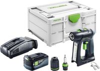 Festool C 18-Basic accuboormachine 18 V 45 Nm borstelloos + 1x accu 5,0 Ah + snellader + Systainer