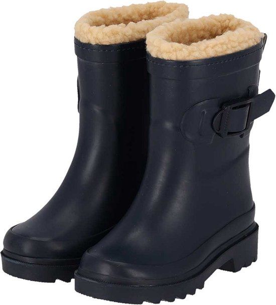 XQ Regenlaarzen kinderen - Unisex - Fake Fur voering - Marine Blauw