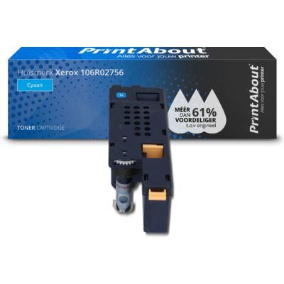 PrintAbout Huismerk Xerox 106R02756 Toner Cyaan - Compatible