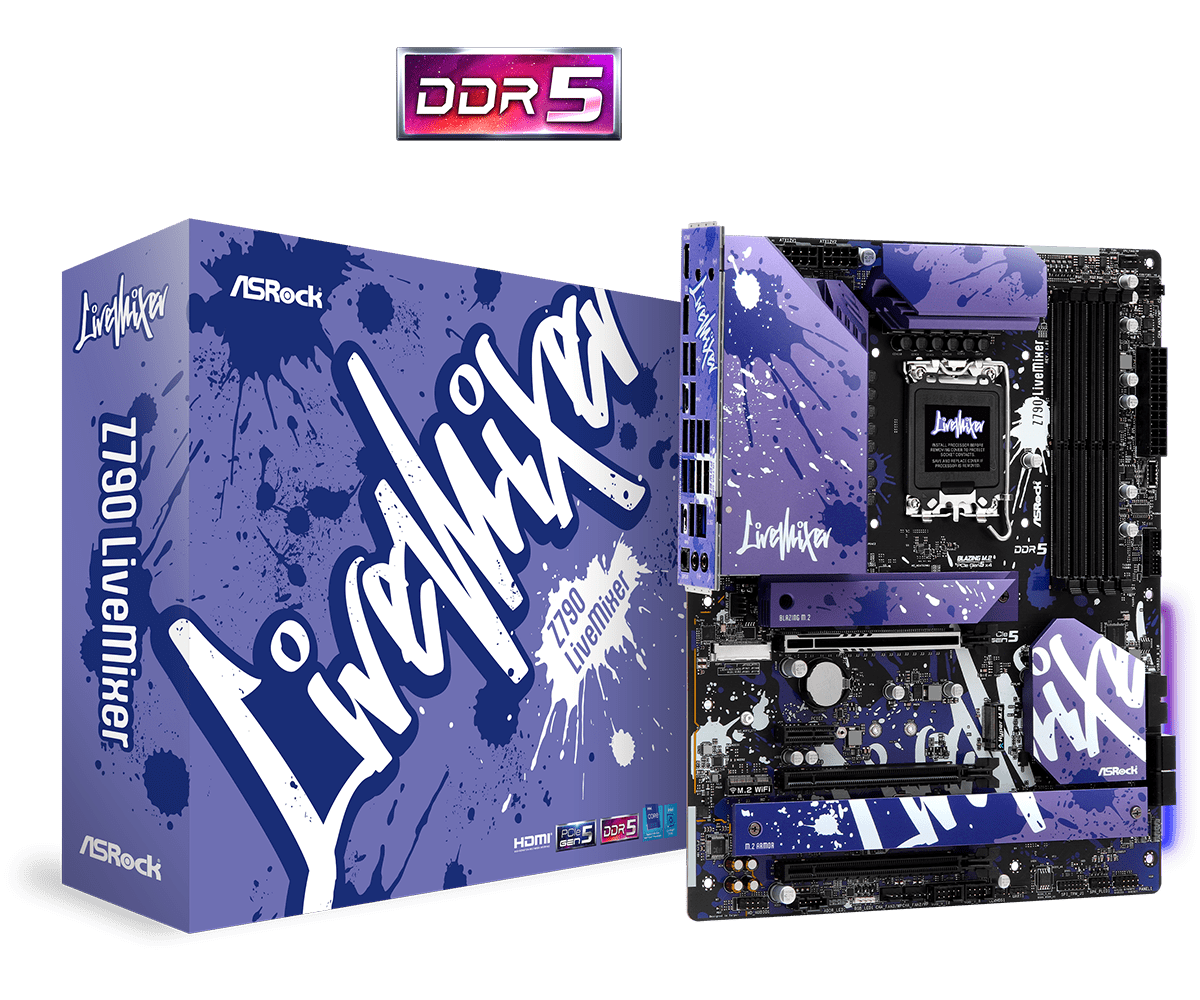 ASRock Z790 LiveMixer - ATX Motherboard - Intel Z790 - Socket 1700 - DDR5