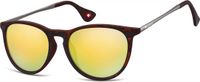 Montana MS24B Zonnebril Ovaal Kunststof Schildpad Bruin Goudkleurig Spiegelglazen 53 mm
