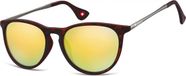 Montana MS24B Zonnebril Ovaal Kunststof Schildpad Bruin Goudkleurig Spiegelglazen 53 mm