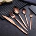 Sans marque set de couverts en titane couleur or rose 30 pièces