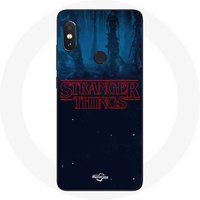 Maniacase Hoesjes voor Xiaomi Redmi Note 5 AI Dual Camera Stranger Things-logo Seizoen 2 Blauwe achtergrond