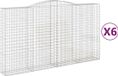 vidaXL Gabions - 6 pièces - voûté - 400x50x220/240 cm - fer