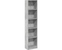 vidaXL Boekenkast - 40x24x176 cm - Bewerkt Hout - Betongrijs