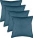 Atmosphera Bank/sierkussens huiskamer Sophia - 4x stuks - 53 x 53 cm - Blauw - polyester - met rits