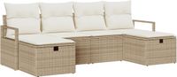 vidaXL - Bank loungeset - 2 zitplekken - Polyrattan - Beige