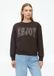 s.Oliver Dames Sweatshirt met kunstafbeelding, Lange mouw, Ronde hals, Katoen, Regular Fit, donkerbruin