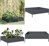 vidaXL Jardinière surélevée 100x100x33,5 cm acier anthracite