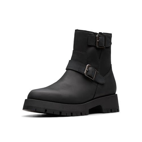 Clarks Ledwick Haley Womens Black Oily Lea, 3