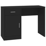 vidaXL Bureau met kast en lade 100x40x73 cm bewerkt hout zwart
