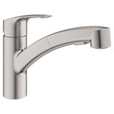 GROHE 30306DC1 Eurosmart Dual Spray Pull-Out Keukenkraan met Sproeier Supersteel (Roestvrij Staal)