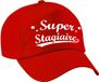 Bellatio Decorations Super stagiaire cadeau petje - baseball cap - rood - voor dames