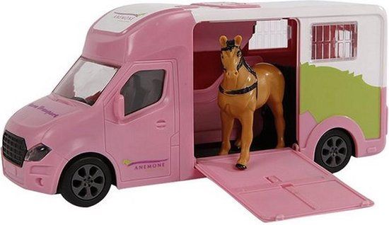 Kids Globe Die-cast Paardentruck Licht en Geluid Roze 1:32