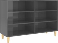 vidaXL Dressoir Hoogglans Grijs Bewerkt Hout 103,5x35x70 cm