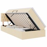 vidaXL LED opbergbed met matras Crème 100 x 200 cm Stof
