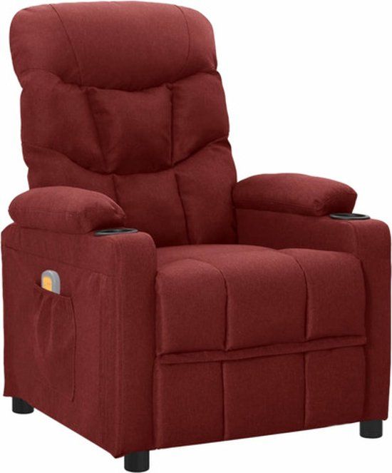 vidaXL Massagestoel stof wijnrood