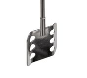 Bochem MN-1412 18/10 roestvrijstalen vlakmixer met 6 gaten, 300 mm lengte x 70 mm diameter, 10 mm asdiameter