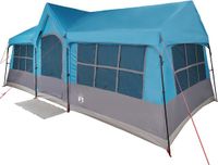 vidaXL Familietent met dak Blauw en Grijs 622 x 295 x 238 cm