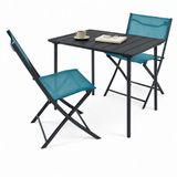 VCM 3-delige bistroset eettafel tuinset balkonset stoel opvouwbare tafel tuin camping Sumila