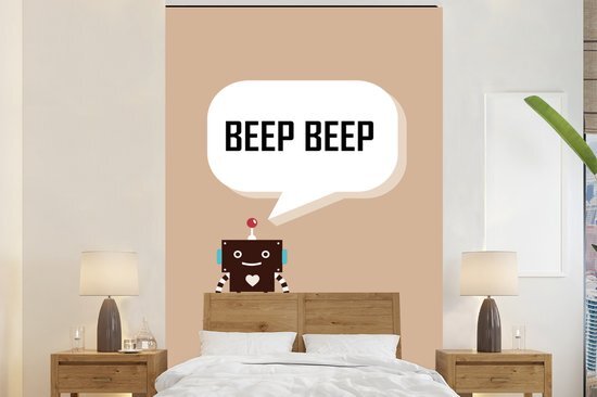 Nr1Wallpaper Behang kinderkamer - Fotobehang Spreuken - Quotes - Beep beep - Robot - Hart - Breedte 170 cm x hoogte 260 cm - Kinderbehang