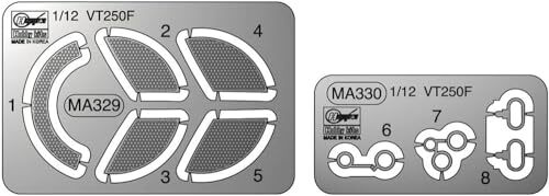 Hasegawa Hasegawa 21750 1/12 foto-bits onderdelen, Honda VT250F modelbouwset, meerkleurig