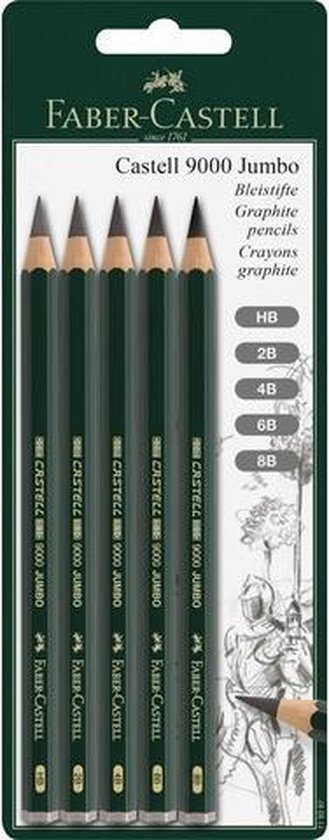 Faber-Castell potloodset faber-castell 9000 jumbo 5 hardheden