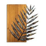 Handgeschilderde decoratieve houten muuraccessoire, 58 x 50 x 3 cm, 100% hout (3 cm) en metaal (1,5 mm), unieke kleurvariaties voor stijlvolle woondecoratie