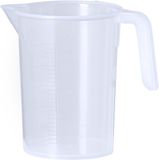 Merkloos / Sans marque Makito Western Europe Keuken maatbeker/mengbeker - kunststof - transparant - 500 ml - schenktuit - hengsel