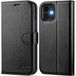 OCASE Beschermhoes voor iPhone 12 Mini, schokbestendig, TPU, kunstleer, portefeuille, RFID-blokkering, standaard, kaartsleuven, magnetisch, zwart
