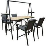WGXL Collection Sens-line Barset Genua – Rechthoek- Aluminium - Hout