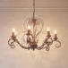 Luminex Kroonluchter Mauro, beige, 7-lamps, Ø 62 cm, metaal, E14