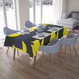 Bonamaison Tafelkleed, Anti-Mold, Sneldrogend, Waterdicht, 100% Polyester Tafellaken, Neon Geel, Rook, 140 x 200 Cm