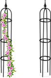 Relaxdays Plantensteun klimplanten - set van 2 - 100 cm - staal - kunststof - staand - zwart