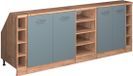 Vicco Rion Kastenset voor schuine wand – 210 cm Set van 5 kastrompen 60 cm diepte Blauw-grijs