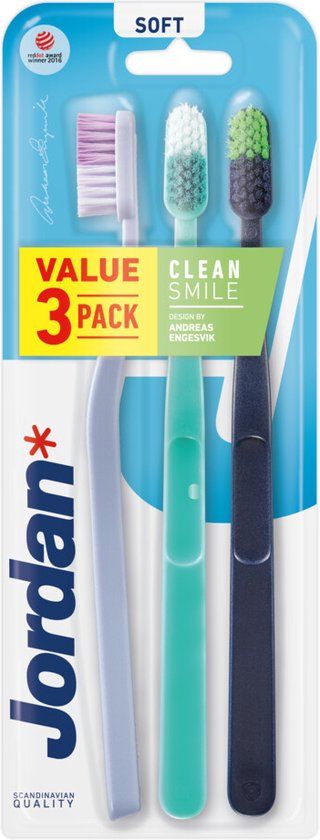 Jordan Clean Smile Soft - 3 stuks - Verkrijgbaar in 5 kleuren