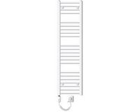 LuxeBath Sahara Radiateur de salle de bain électrique, 300 x 1400 mm, blanc, raccord latéral droit, élément chauffant 900 W + thermostat, écran numérique, sèche-serviettes, minuterie et kit de fixation inclus