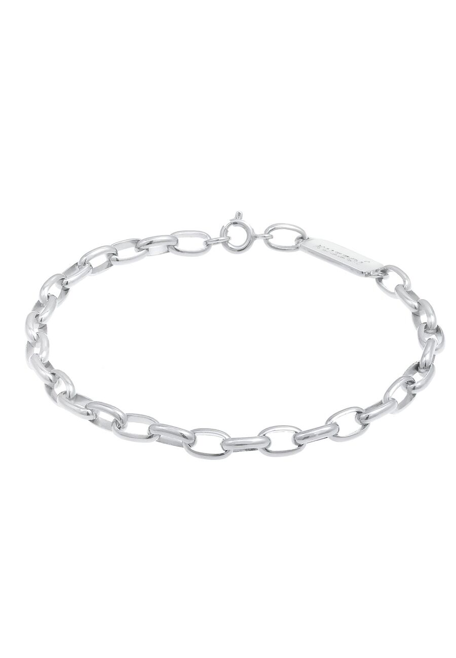 KUZZOI KUZZOI KUZZOI Armband Heren Armband Ovaal Massief Basic van 925 Sterling Zilver Mannen sieraden