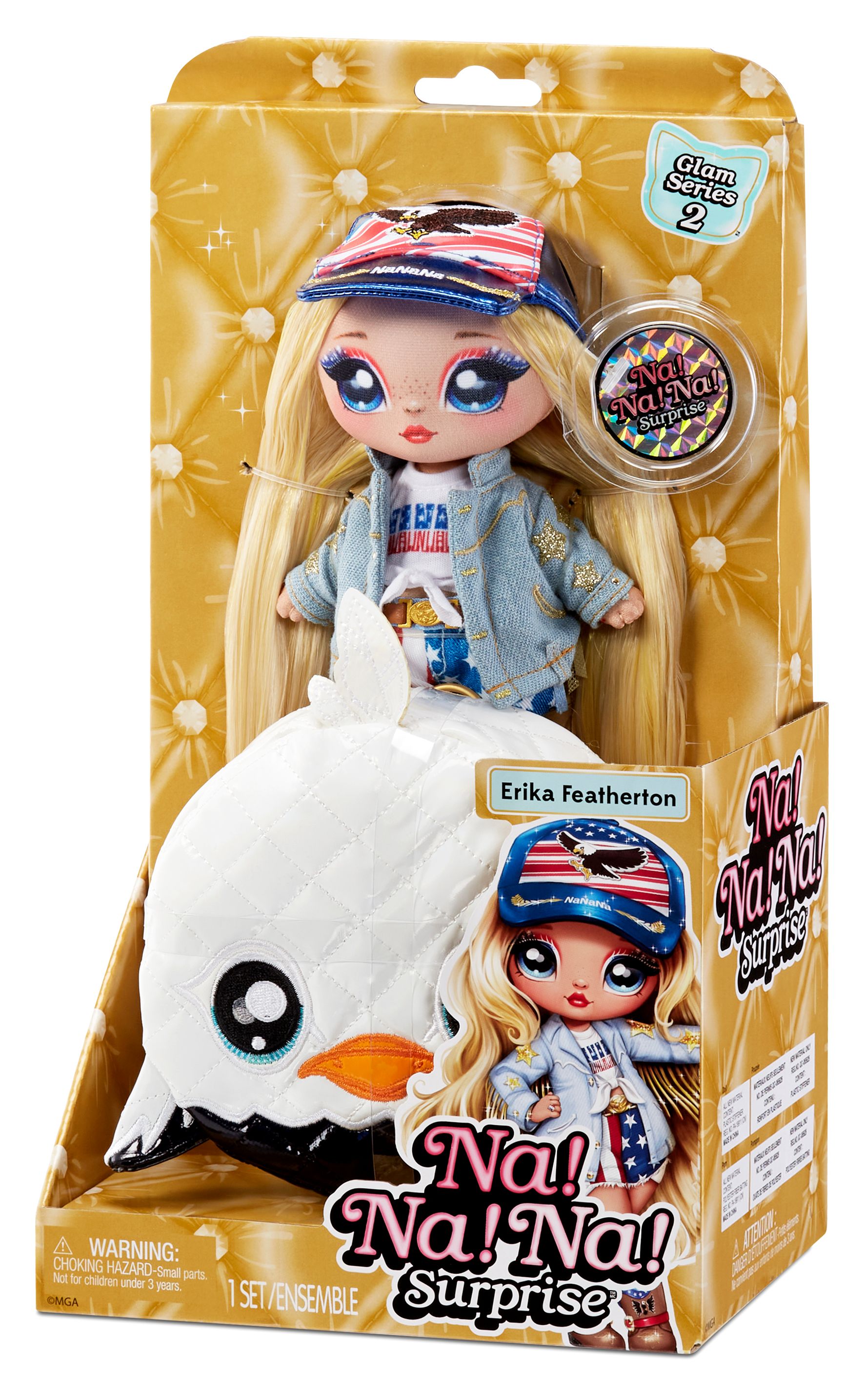 Na! Na! Na! Surprise Surprise 2-in-1 Fashion Doll and Purse Glam Series 2- Erika Featherton (Eagle)