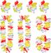 Boland Hawaii krans/slinger set - 2x - Tropische/zomerse kleuren mix - Hoofd/polsen/hals slingers