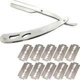 Derby Blades Klassiek barbiersmes: scheren als bij de kapper! Open - razor - cutthroat van RVS roestvrij staal. GEEN mesjes erbij!