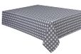 Sleepdown Gingham bedrukte decoratieve 100% katoenen halve Panama tafelkleed voor eettafel - duurzame vlekbestendige tafelhoes - grijs - 137cm x 178cm