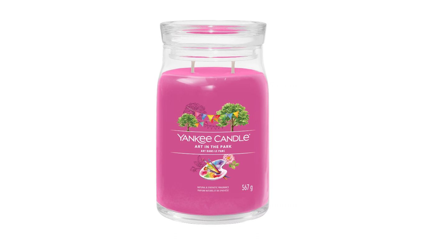Yankee Candle Art In The Park Cylinder Candle - Floral Scent - Pink