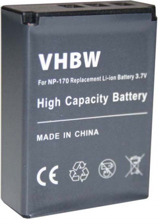 VHBW Camera accu compatibel met Aiptek, Digipo, Easypix, Medion, Ordro, Speed en Tevion - vervangt NP170 / 1300 mAh