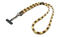 System-S Schouderband, extra dik, voor smartphone hoes van nylon, geel/bruin