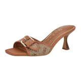 GUESS Dista sandaal met hak voor dames, Beige/Bruin 210, 6.5 US